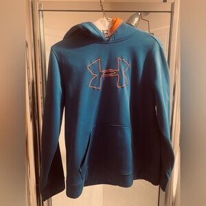 Under Armour Men's Teal and Orange Hoodie